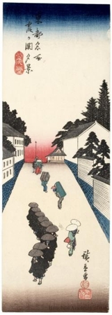 Utagawa Hiroshige: Evening View of Kasumigaseki - Honolulu Museum of Art