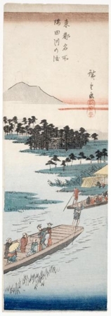 Utagawa Hiroshige: Ferry on Sumida River - Honolulu Museum of Art