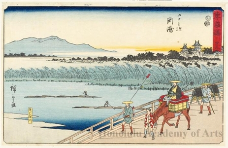 Utagawa Hiroshige: Okazaki ( Station #39 ) - Honolulu Museum of Art