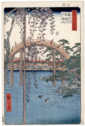 Utagawa Hiroshige: Inside Kameido Tenjin Shrine - Honolulu Museum of Art