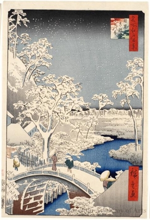 Utagawa Hiroshige: Meguro Drum Bridge and Sunset Hill - Honolulu Museum of Art