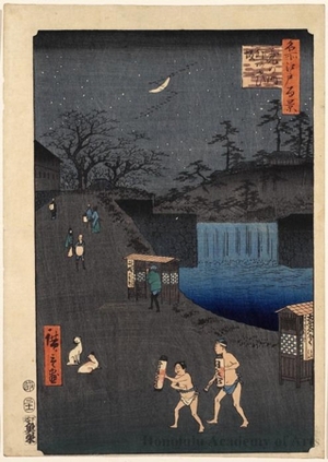 Utagawa Hiroshige: Aoi Slope, Outside Toranomon Gate - Honolulu Museum of Art