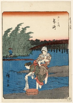 Utagawa Hiroshige: Okazaki (Station #39) - Honolulu Museum of Art