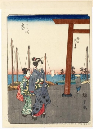 Utagawa Hiroshige: Miya (Station #42) - Honolulu Museum of Art