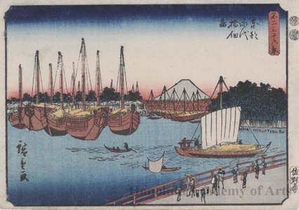 Utagawa Hiroshige: Eitai Bridge and Tsukuda Island in the Eastern Capital - Honolulu Museum of Art