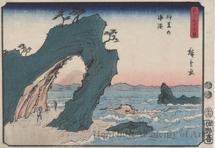 Utagawa Hiroshige: Seashore in Izu Province - Honolulu Museum of Art