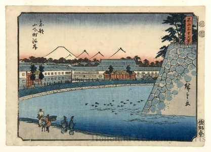 Utagawa Hiroshige: The Moat Bank in the Yamashita District of the Eastern Capital - Honolulu Museum of Art