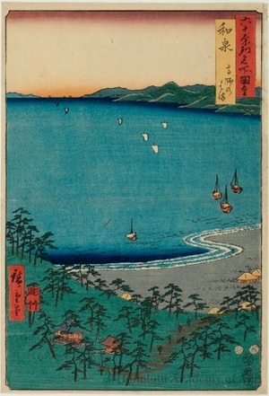 Utagawa Hiroshige: Izumi Province, Takashi Beach - Honolulu Museum of Art