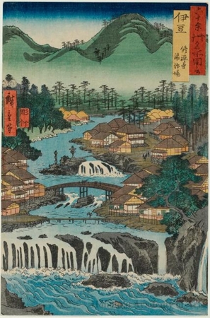 Utagawa Hiroshige: Izu Province, The Hot Spring of the Shuzenji Temple - Honolulu Museum of Art