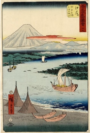 Utagawa Hiroshige: The Pine Forest of Miho and Tago Bay near Eijiri - Honolulu Museum of Art