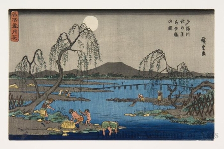 歌川広重: A Picture of the Tama River under the Light of an Autumn Moon - ホノルル美術館