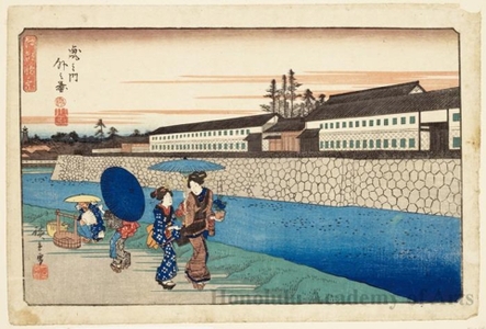Utagawa Hiroshige: Outside Toranomon - Honolulu Museum of Art