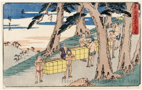 Utagawa Hiroshige: Kameyama - Honolulu Museum of Art