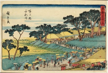 Utagawa Hiroshige: Temple Visit to Horinouchi - Honolulu Museum of Art