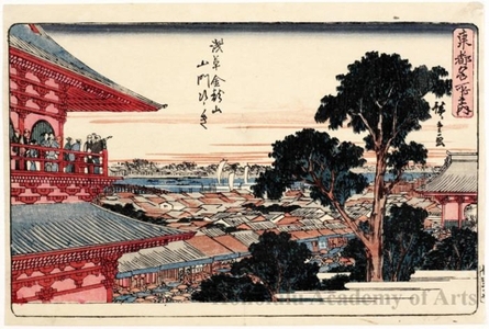 Utagawa Hiroshige: Opening the Temple Gate at Kinryüzan, Asakusa - Honolulu Museum of Art