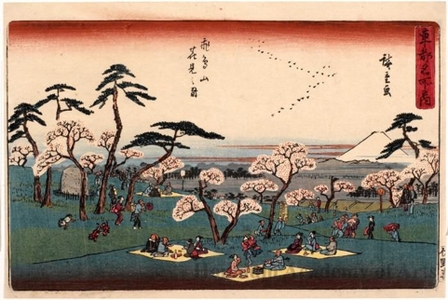 Utagawa Hiroshige: Flower Viewing at Asuka Mountain - Honolulu Museum of Art