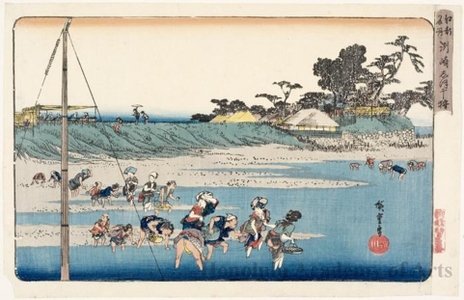 Utagawa Hiroshige: Shell Gathering at Susaki - Honolulu Museum of Art