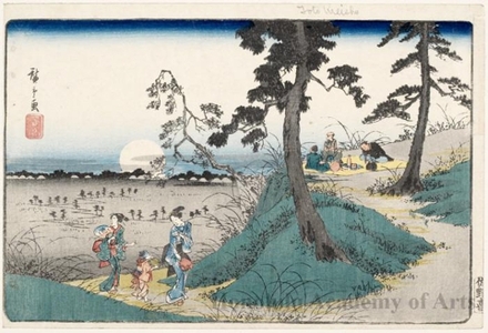 Utagawa Hiroshige: Listening to Insects at Dokan Hill - Honolulu Museum of Art