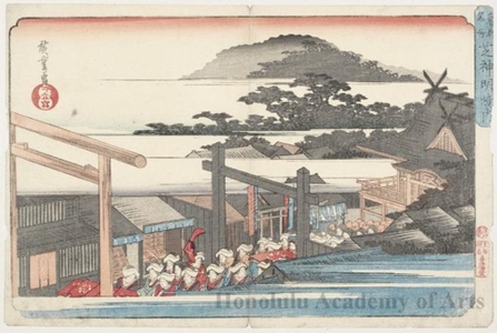 Utagawa Hiroshige: Shinmei Shrine grounds, Shiba - Honolulu Museum of Art
