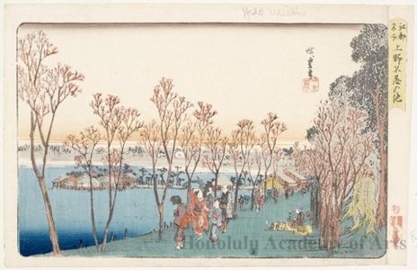 歌川広重: Shinobazu Pond at Ueno - ホノルル美術館