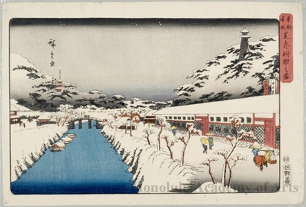 Utagawa Hiroshige: Shiba Akabane in Snow - Honolulu Museum of Art