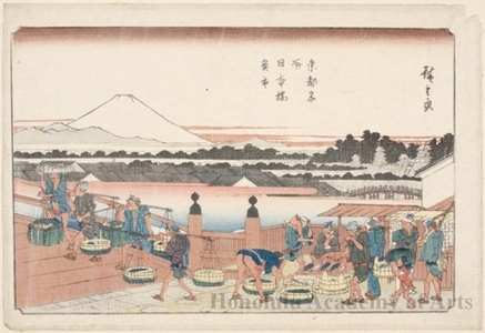 Utagawa Hiroshige: Fishmarket at Nihonbashi - Honolulu Museum of Art