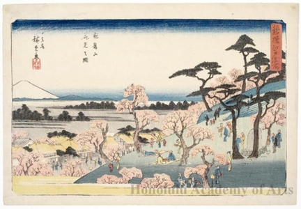 Utagawa Hiroshige, 歌川広重 (Utagawa Hiroshige)による浮世絵「Flower Viewing on Mt. Asuka」