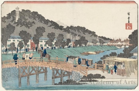 歌川広重: Akabane Bridge in Shiba - ホノルル美術館