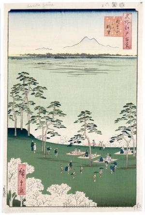 Japanese Print "View to the North from Asukayama" by Utagawa Hiroshige, 歌川広重 (Utagawa Hiroshige)