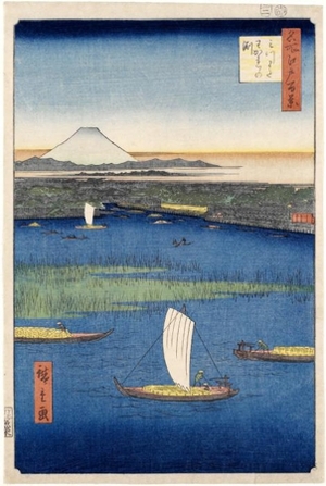 Utagawa Hiroshige, 歌川広重 (Utagawa Hiroshige)による浮世絵「Mitsumata Wakarenofuchi」