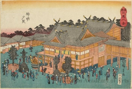 歌川広重: Evening Clear at Shinmei Shrine - ホノルル美術館