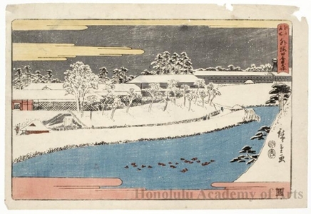 Utagawa Hiroshige: Benkei Moat and Outer Sakurada - Honolulu Museum of Art