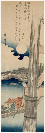 歌川広重: Summer: Moon over Ryögoku - ホノルル美術館