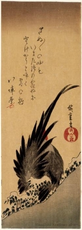 Utagawa Hiroshige: Cock in the Snow - Honolulu Museum of Art