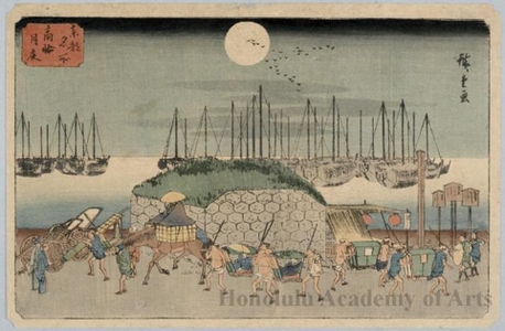 歌川広重: Moonlit Nights at Takanawa - ホノルル美術館