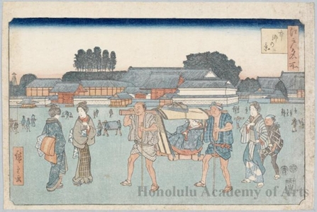 歌川広重: View of Hongö - ホノルル美術館