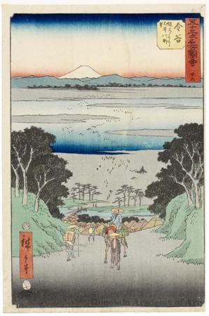 Utagawa Hiroshige: View of the Öi River from the Slope near Kanaya (Station #25) - Honolulu Museum of Art