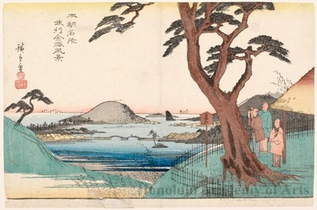 歌川広重: View of Kanazawa in Musashi Province - ホノルル美術館
