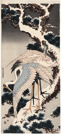 Katsushika Hokusai: Cranes On Pine Tree - Honolulu Museum of Art