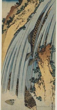 Katsushika Hokusai: Carp in a Waterfall - Honolulu Museum of Art