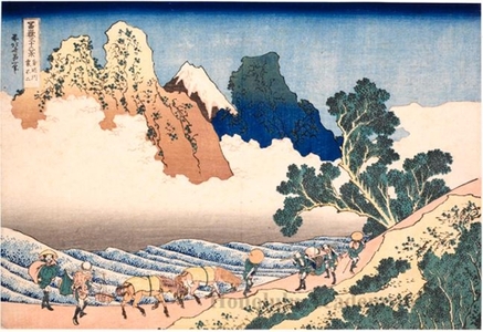 葛飾北斎: The Back of Mount Fuji from the Minobu River - ホノルル美術館