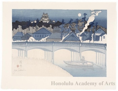 Sekino Junichirö: Okazaki: Castle and Sugö Bridge - ホノルル美術館