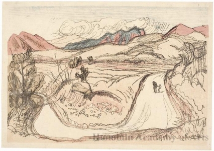 山本鼎: Road in a High Plateau - ホノルル美術館