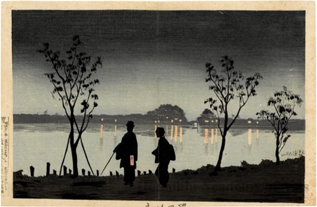 小林清親: The Sumida River at Night - ホノルル美術館