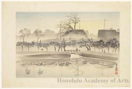 小林清親: City View (Posthumous woodcut of a Kiyochika painting) - ホノルル美術館