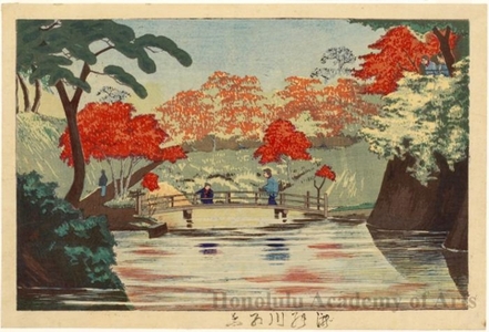 小林清親: Red Maples in Takinogawa - ホノルル美術館