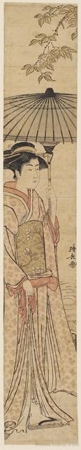 Torii Kiyonaga: Woman with Umbrella - Honolulu Museum of Art