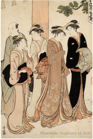 Torii Kiyonaga: Marriage Interview on the Temple Grounds - Honolulu Museum of Art