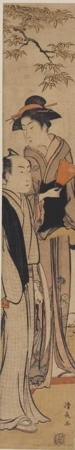 Torii Kiyonaga: A Man and Woman Walking on the Way to Commit a Double Suicide - Honolulu Museum of Art