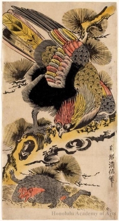 Torii Kiyonobu II: Eagle And Monkey - Honolulu Museum of Art
